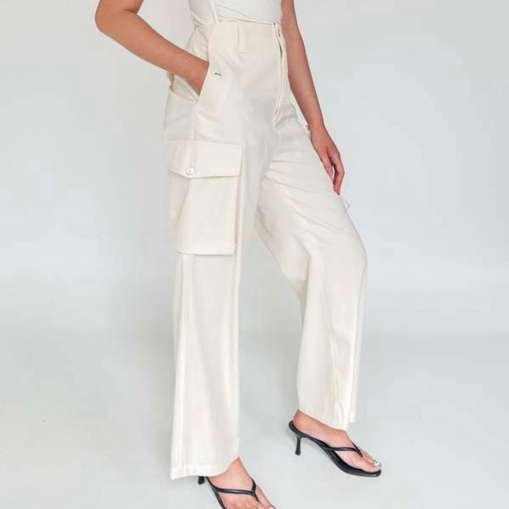 Maryam Nassir Zadeh Summit Cargo Pants MNZ trousers wide leg off white 6